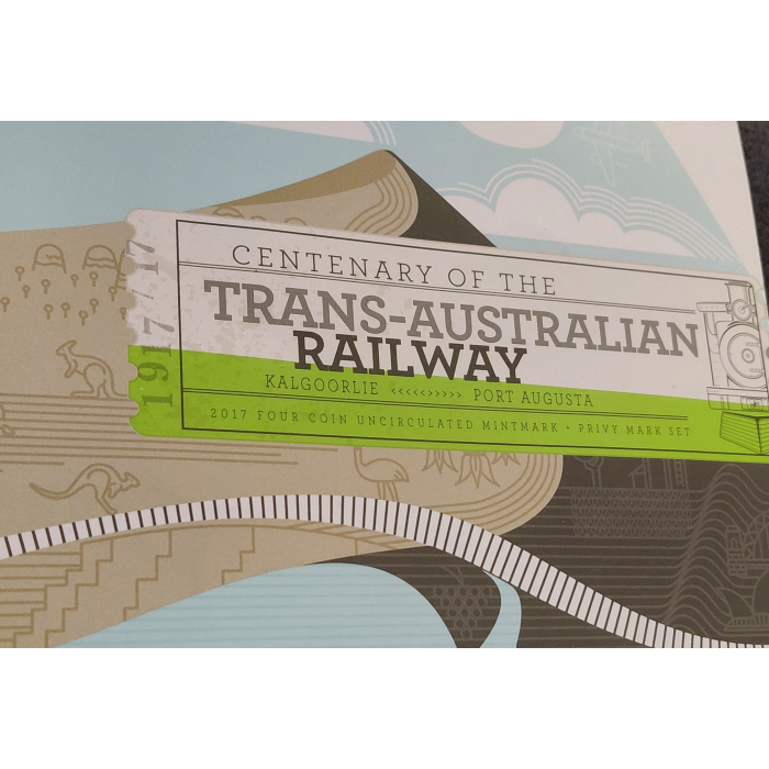  2017 One Dollar ($1) Trans-Australian Railway B, C, M, S 4 Coin Set UNC