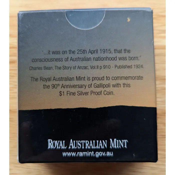 1915 Gallipoli 2005 $1 Fine Silver Proof Coin