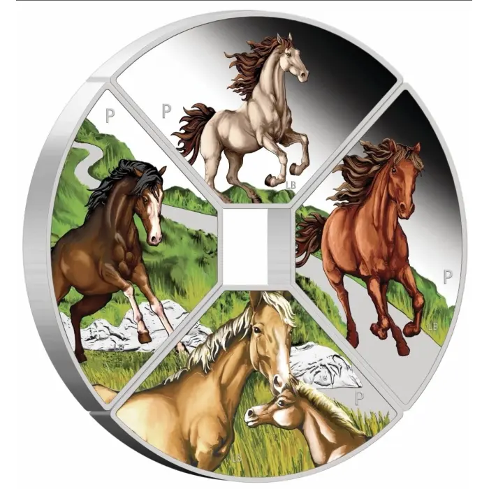 2026 Perth Mint Lunar Horse Quadrant 1oz Silver Proof Coloured 4-Coin Set 99.99%