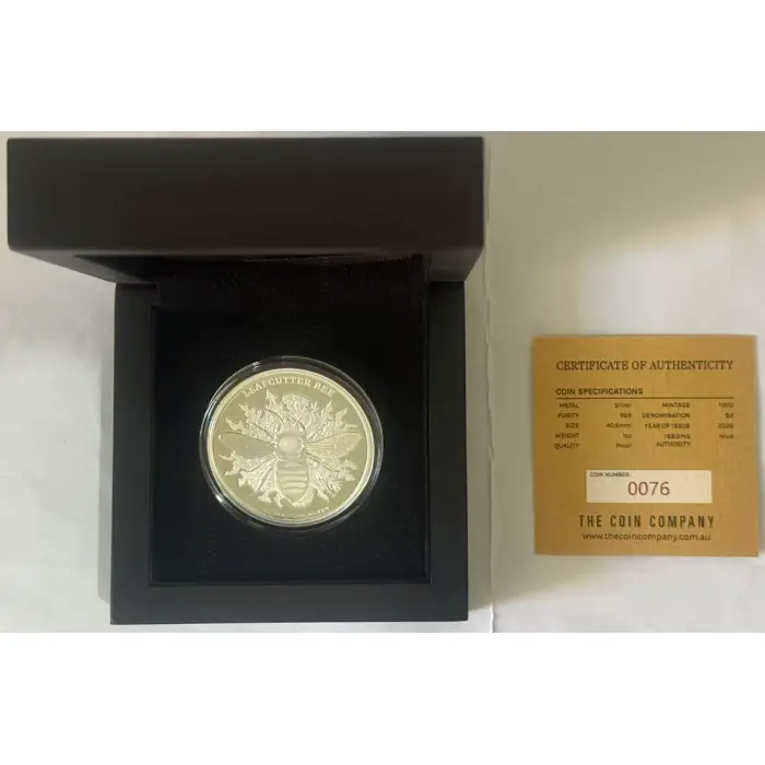 2026 Australian Native Leafcutter Bee 1oz Silver Proof Hologram Coin-COA 75 & 76