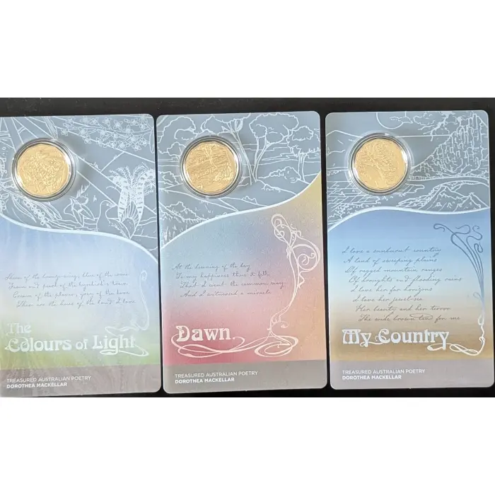 2025 Australia Dorothea Mackellar Uncirculated 50c Three Coin in Card  Set