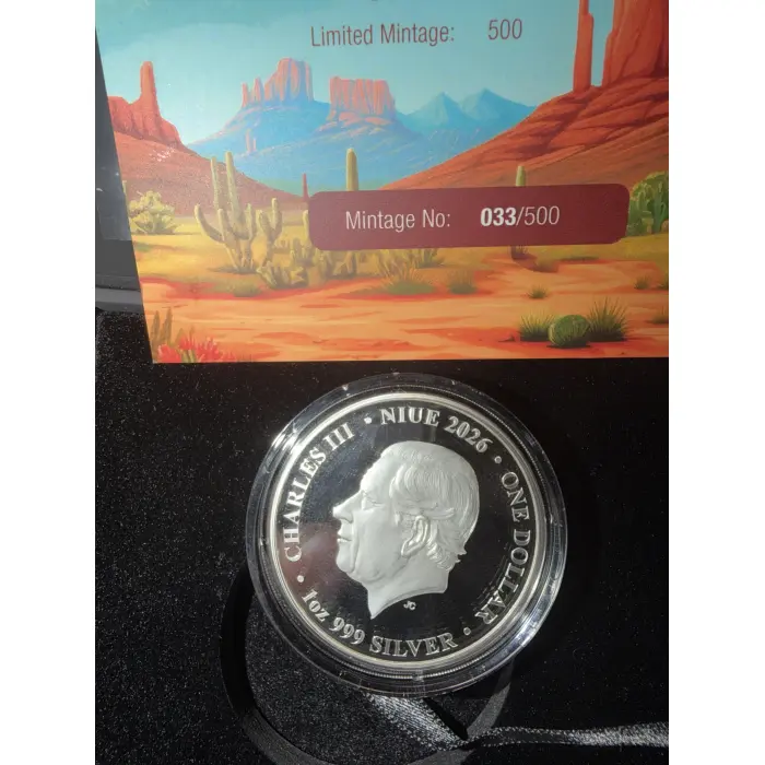 2026 1 Ounce Silver Proof Year of the mustang $1 low Mintage 033/500