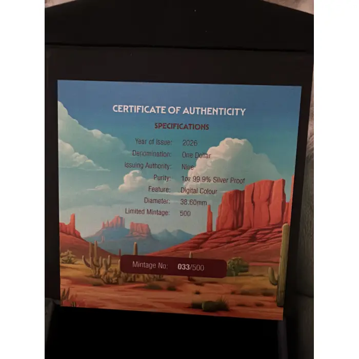 2026 1 Ounce Silver Proof Year of the mustang $1 low Mintage 033/500