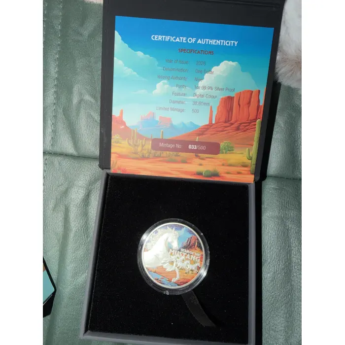 2026 1 Ounce Silver Proof Year of the mustang $1 low Mintage 033/500
