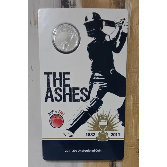 2011  Ashes Test Series 20c Carded Coin