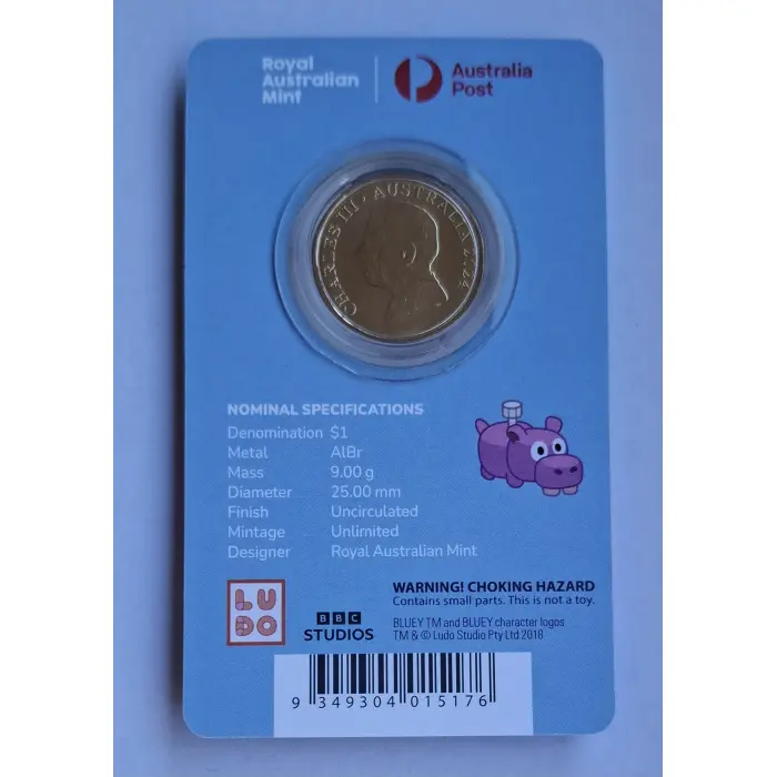 2024 $1 Bluey Dollarbucks- Bluey, Bingo and Friends  'ENVELOPE' Privymark Coin