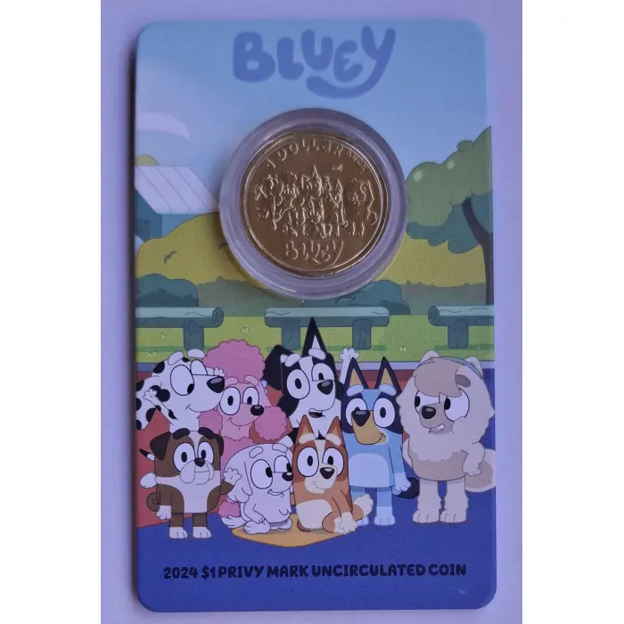 2024 $1 Bluey Dollarbucks- Bluey, Bingo and Friends  'ENVELOPE' Privymark Coin