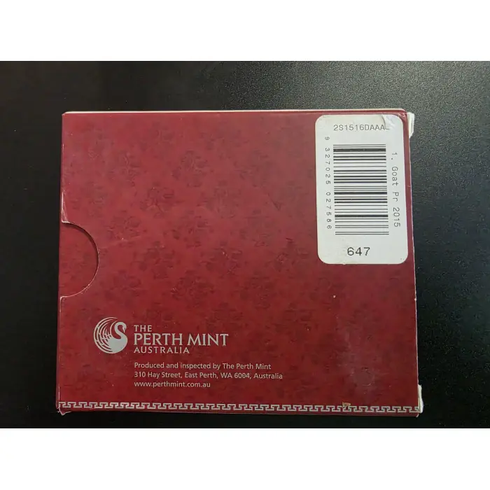 2015 Year of the Goat 1oz Silver Proof Coin