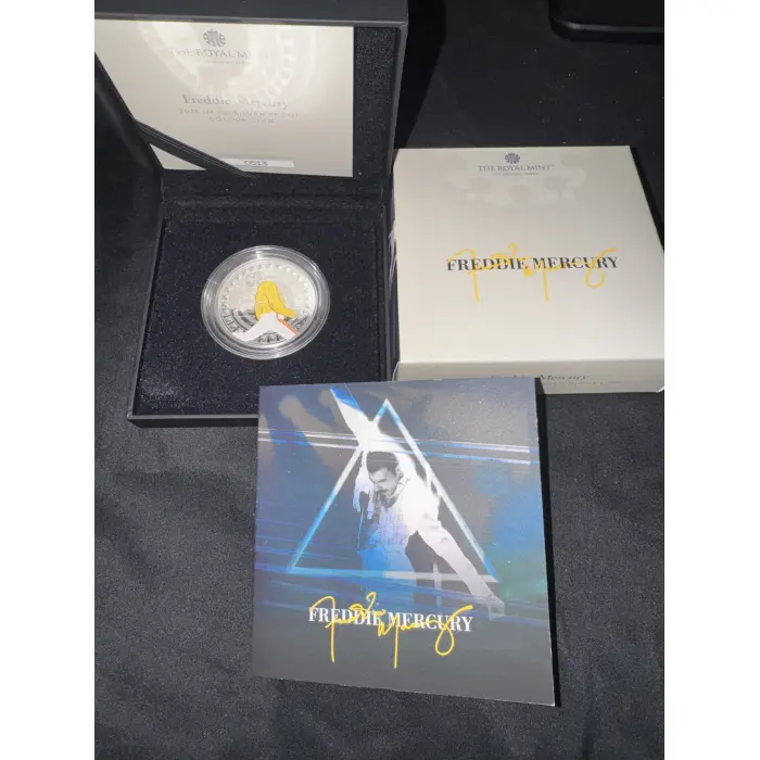 2025 Royal Mint UK Legends Freddie Mercury 1oz Silver Proof Coloured Coin (Rare)