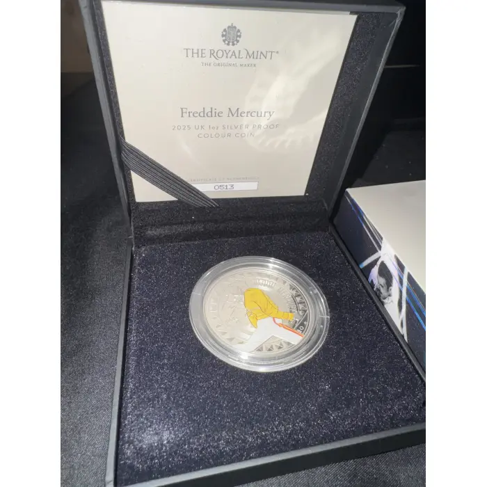2025 Royal Mint UK Legends Freddie Mercury 1oz Silver Proof Coloured Coin (Rare)