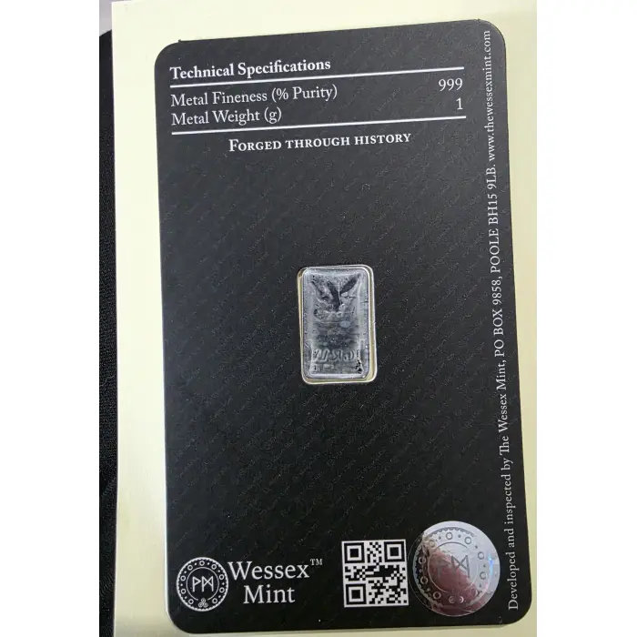 EAGLE  -  Wessex Mint 1 Gram .999 Silver Bar