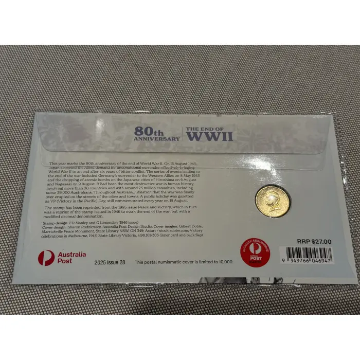 2025 $2 80th Anniversary of WWII – Poppy Wreath PNC