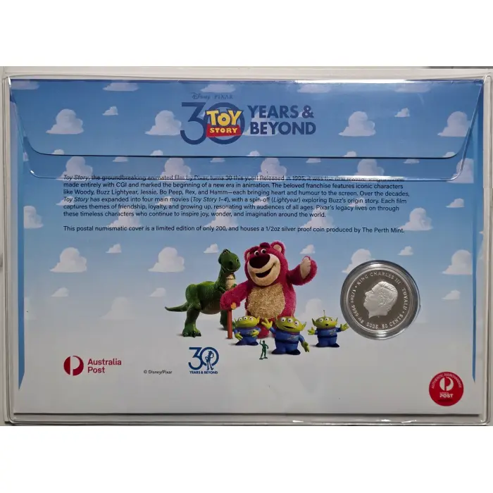 2025 1/2 Oz Silver 30 Years of Toy Story PNC --numbered at 185/200