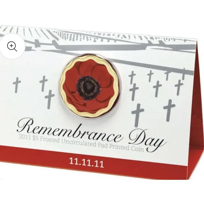 2011 $5 Frosted Coloured Poppy 11.11.11