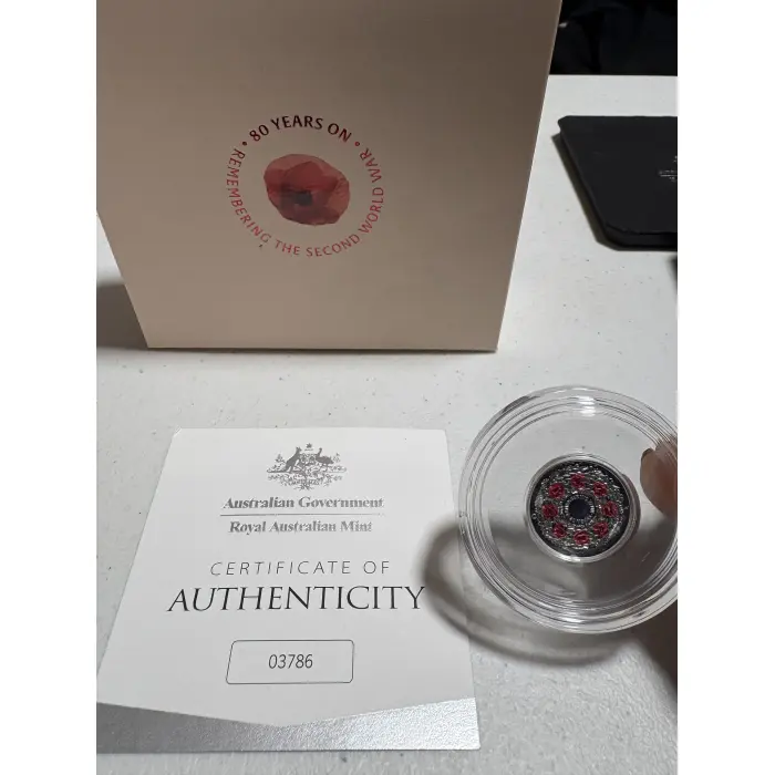 2025 WW II Silver Proof Poppy Wreath- 80 years on 