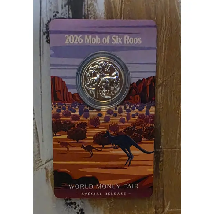 2026 $1 Mob Of Six Roos - World Money Fair Brandenburg Gate Privy Mark