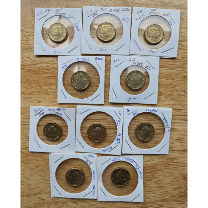 2 Sets of Olympic $2 Coins 2016 & 2020