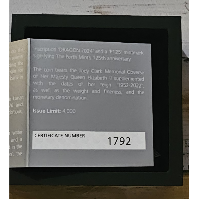 2024 Australian Lunar Series III Year of the Dragon 1/2oz Silver Coloured Coin