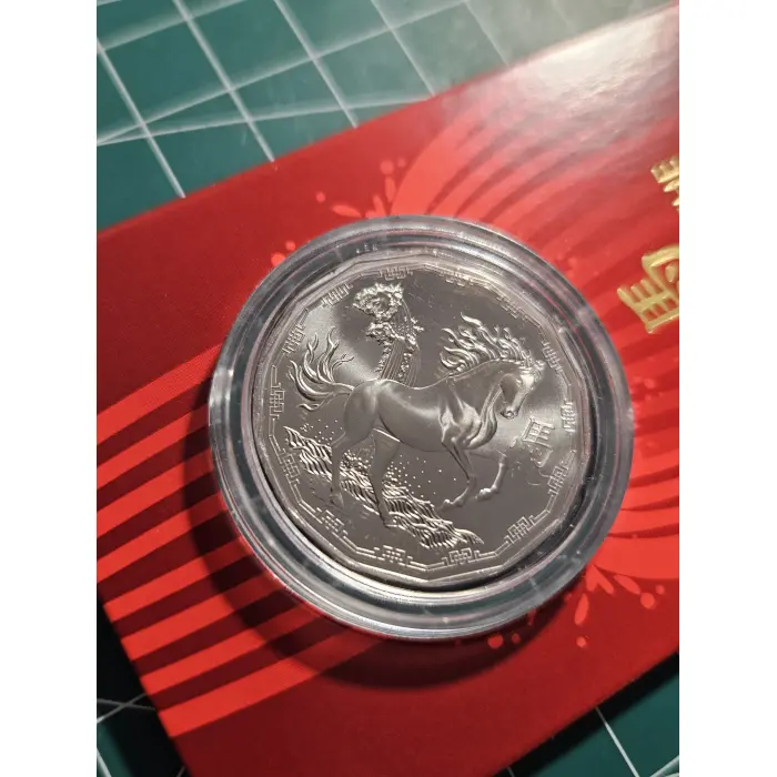 Yr of the dragon, year of the horse 50 cent pair 