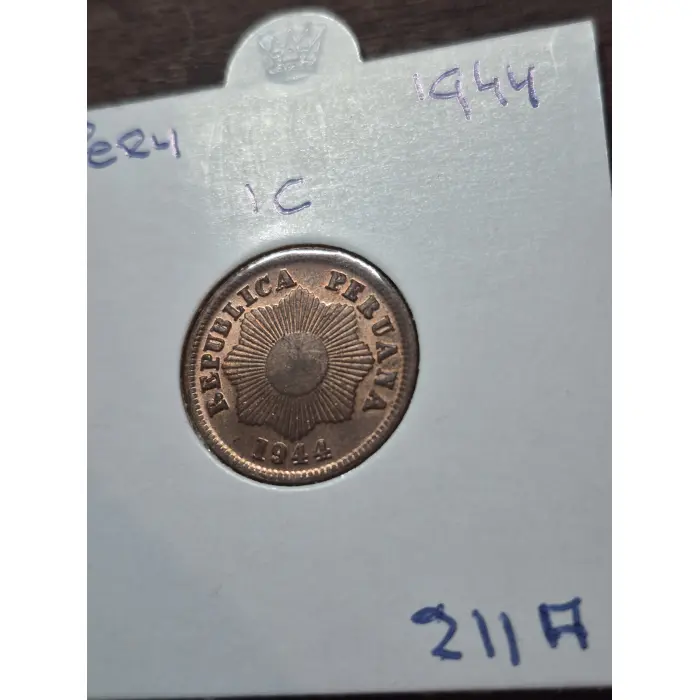 1944 1 CENT PERU UNC