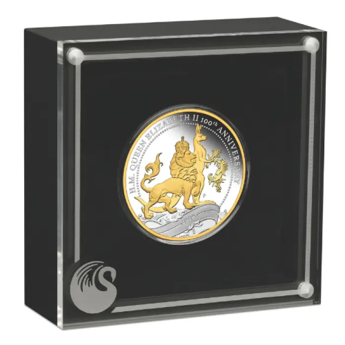 Australia Centenary of the Birth of Queen Elizabeth II 2026 $1 Gold-plated 1oz Silver Proof Coin