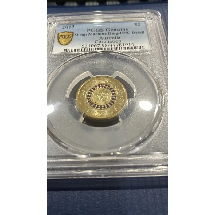 2013 $2 Coronation - not gradable coin in slab