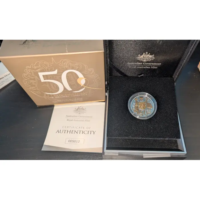 2016 50th Anniversary of Decimal Currency Silver round 50-cent  w/gold-plated 