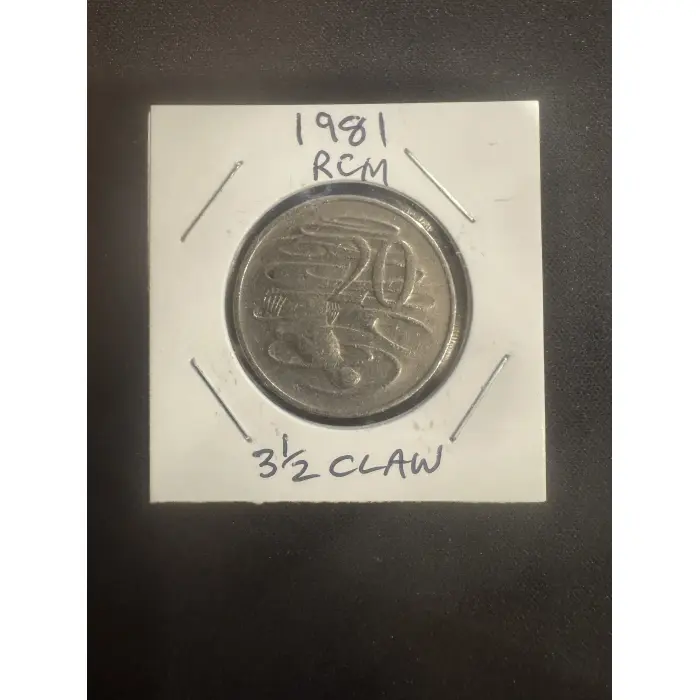 1981 Australian 20 cent Coin - RCM 3 1/2 Claw