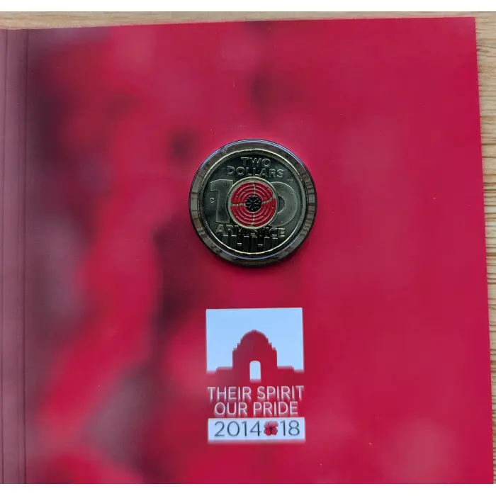 2018 $2 C Mintmark Colour Uncirculated Remembrance Day Armistice Centenary