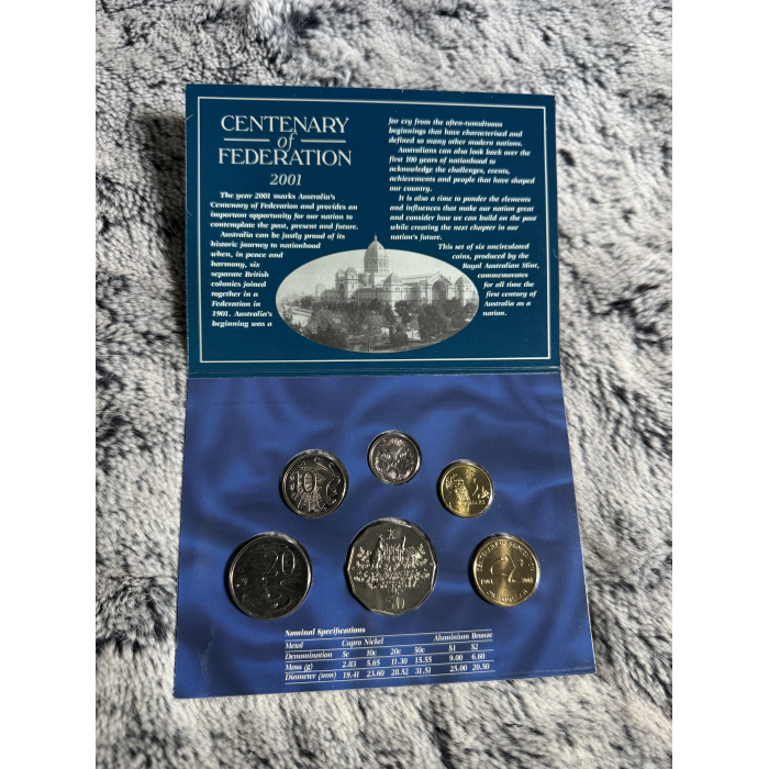 2001 RAM Centenary of Federation 6 coin Uncirculated Mint set 