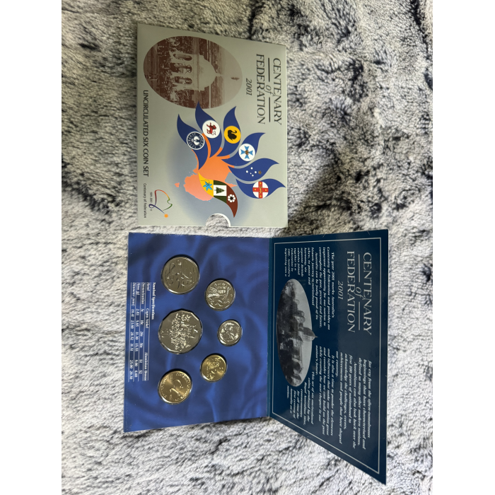 2001 RAM Centenary of Federation 6 coin Uncirculated Mint set 