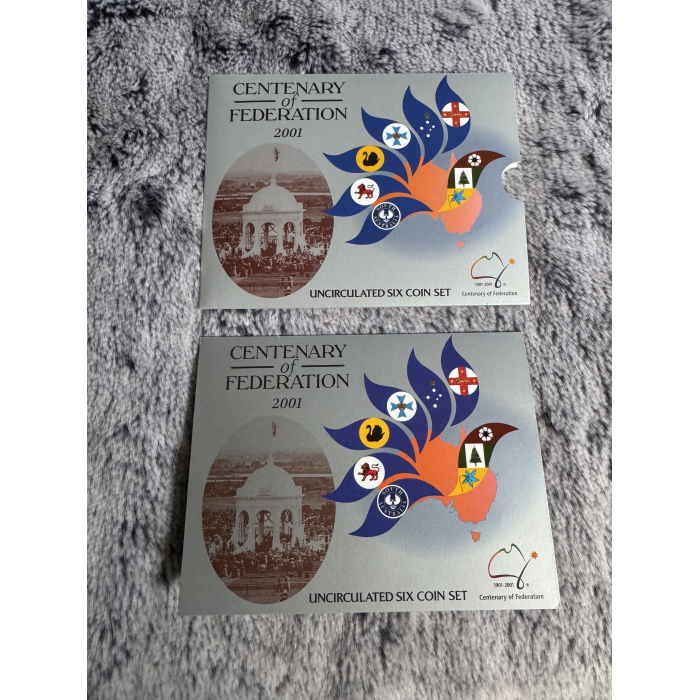 2001 RAM Centenary of Federation 6 coin Uncirculated Mint set 
