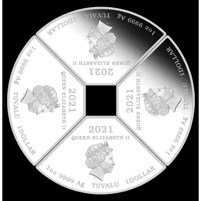 2021 LUNAR YEAR OF THE OX QUADRANT SILVER $1 4-coin-set 4x 1oz