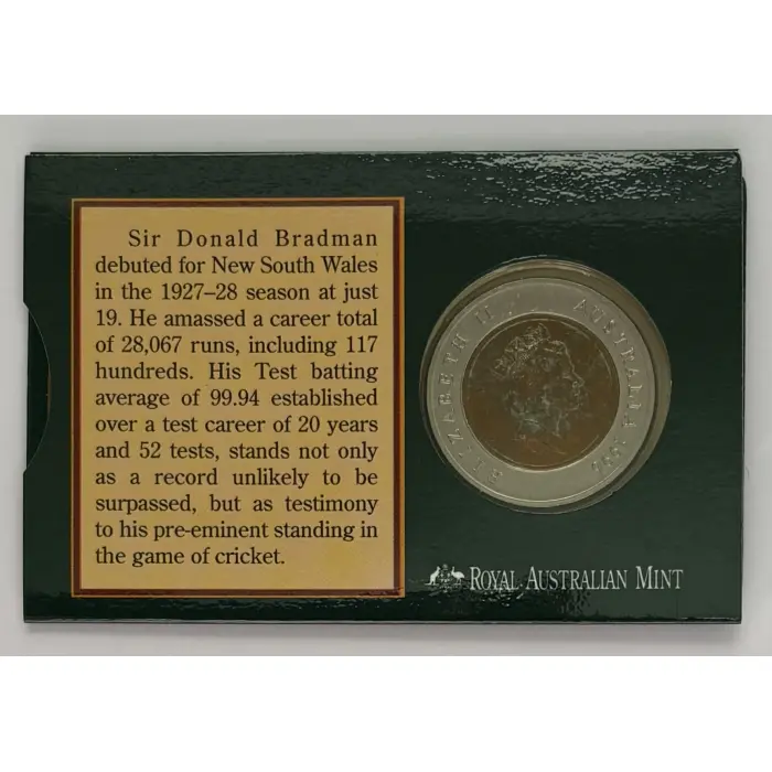 RAM $5 1996 Sir Donald Bradman UNC Coin Carded