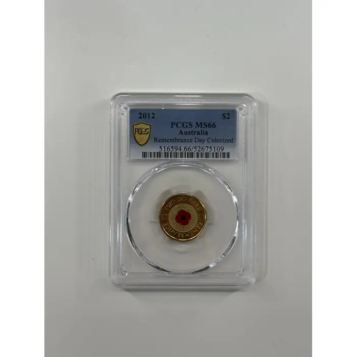 MS66 2012 $2 REMEMBRANCE DAY COLORIZED