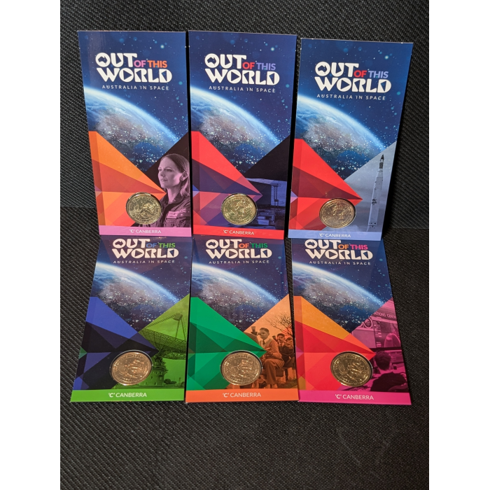 2024 C Mintmark Australia In Space Out Of This World Unc $1 Coin 6 COIN SET