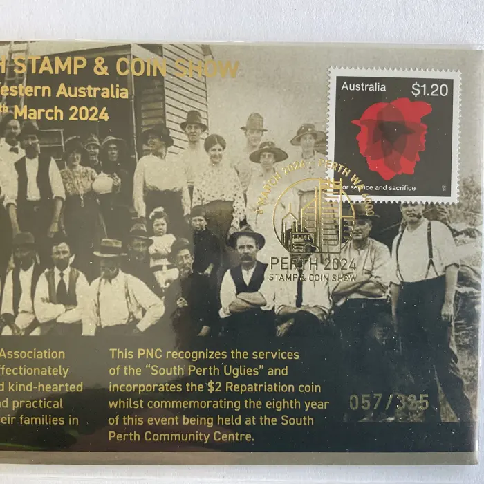 2024 PNC South Perth Uglies Perth Stamp Show Repatriation Limited Ed #57/325