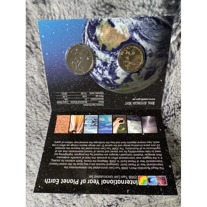 2008 RAM Year of Planet Earth 2 coin Uncirculated set - Featuring $1 & 20c coin 