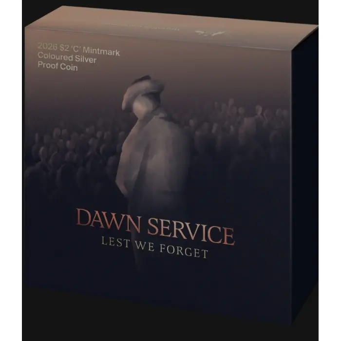 🔥 2026 $2 ‘C’ Mintmark Coloured Silver Proof Coin – Dawn Service 🔥