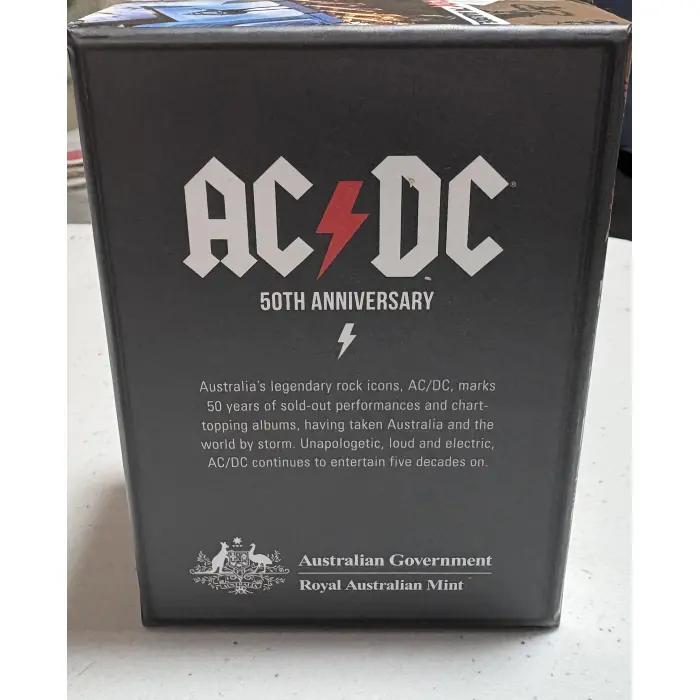 50 Th Anniversary AC/DC - 2023 50c Silver Antique Coin