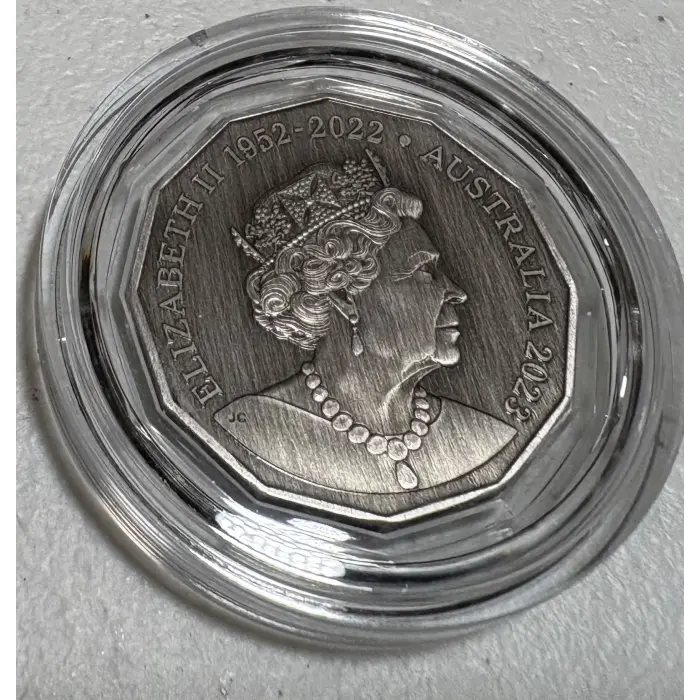 50 Th Anniversary AC/DC - 2023 50c Silver Antique Coin