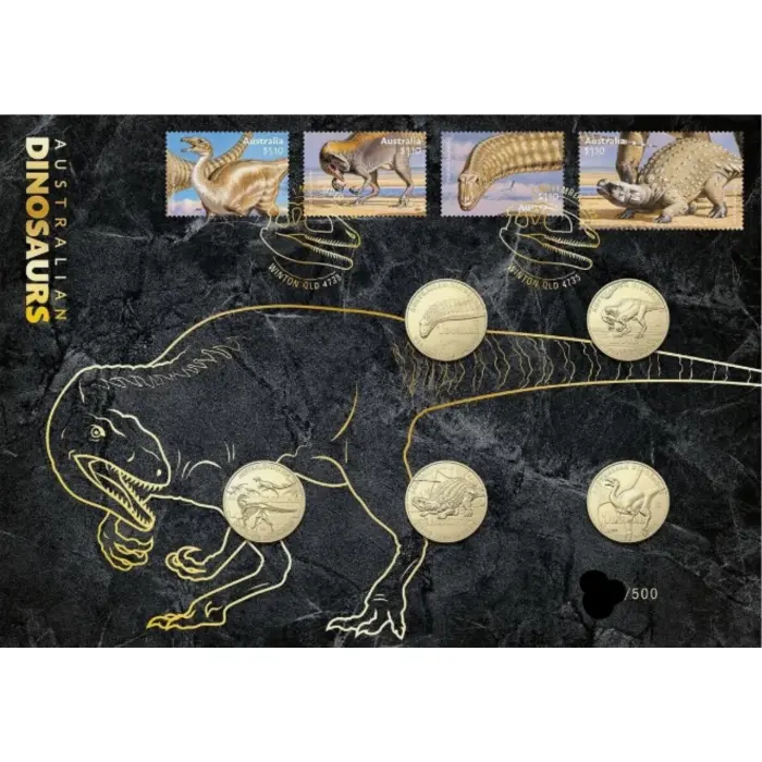 2022  $1  PNC IMPRESSIONS GOLD FOIL DINOSAURS 5 COIN PRIVY MARK SET  32/500