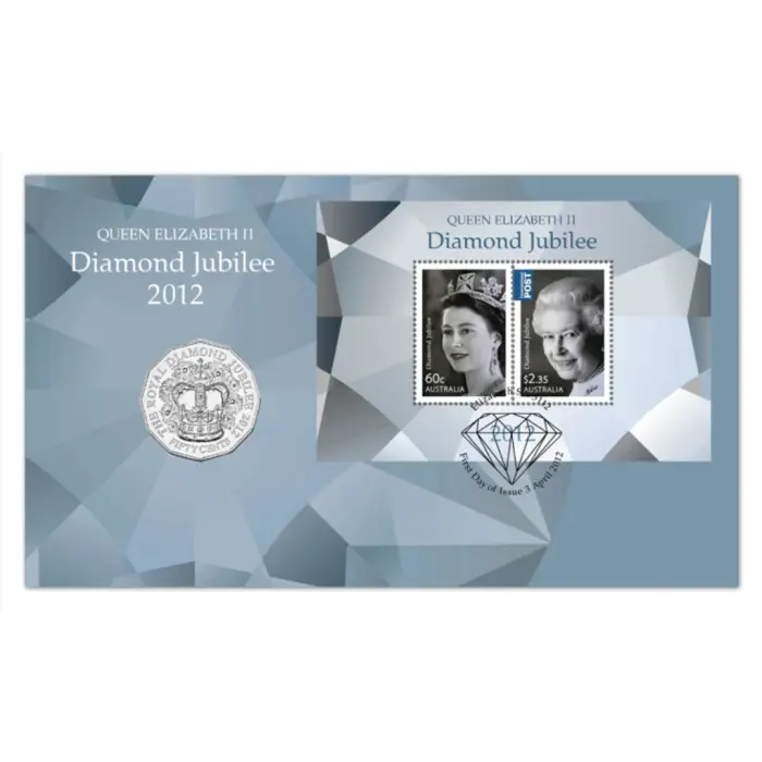 Australia 2012 50c Queen Elizabeth II Diamond Jubilee PNC First Day Of Issue