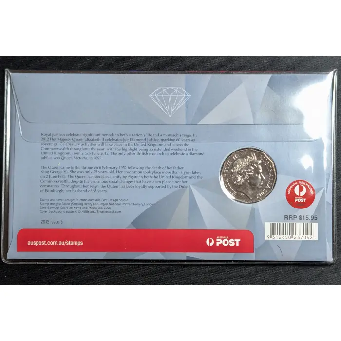 Australia 2012 50c Queen Elizabeth II Diamond Jubilee PNC First Day Of Issue