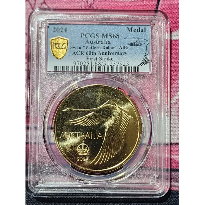 2024 Swan Dollar Pattern Crown – Aluminium Bronze PCGS ms68