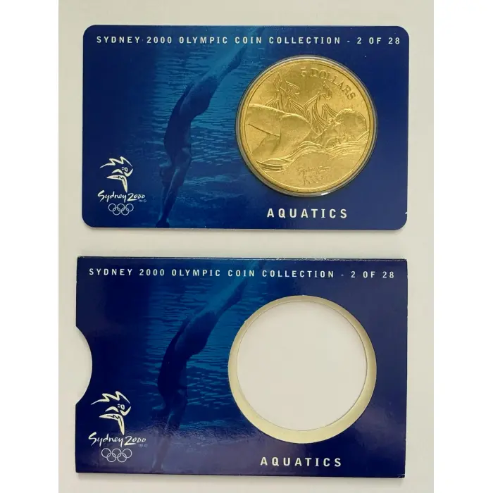 $5 2000 - Sydney 2000 Olympic Coin Collection - Card 2 of 28 Aquatics