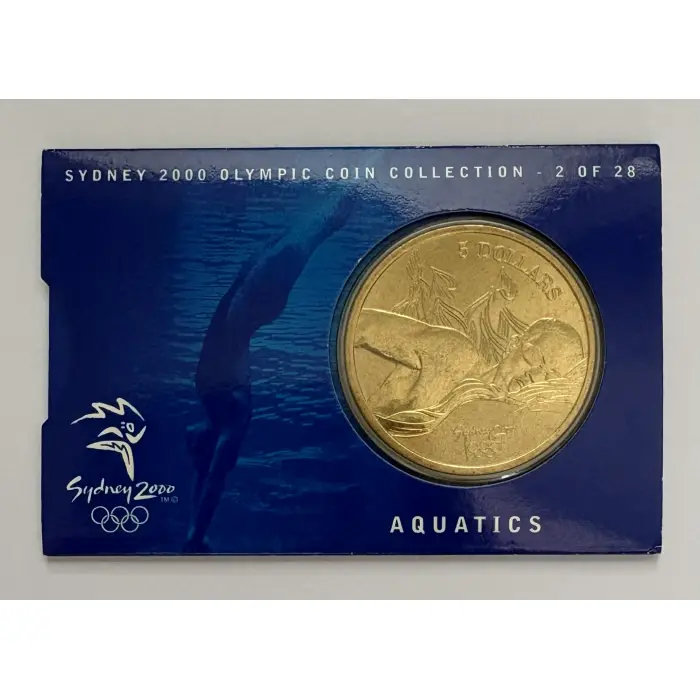 $5 2000 - Sydney 2000 Olympic Coin Collection - Card 2 of 28 Aquatics