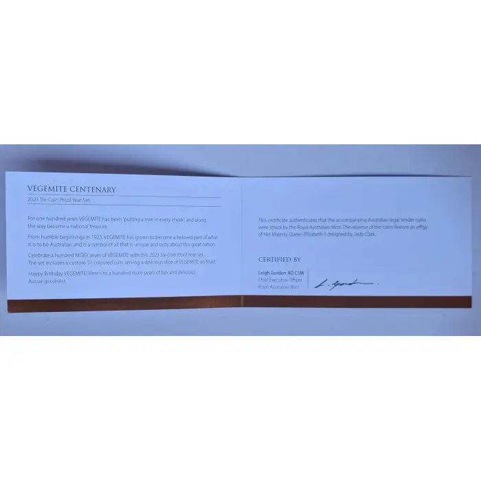 2023 100 Years Of Happy Little Vegemite's Six-Coin PROOF Year Set