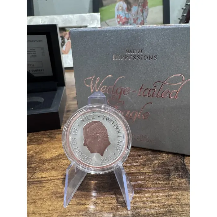 COA 0002 2026 Wedgtail Eagle 1 oz silver rose gold gilded 