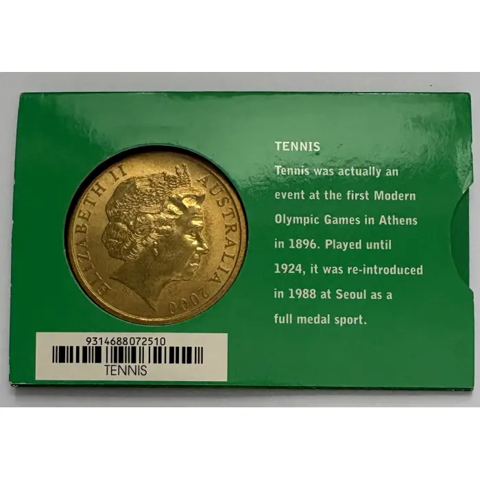 $5 2000 - Sydney 2000 Olympic Coin Collection - Card 28 of 28 Tennis
